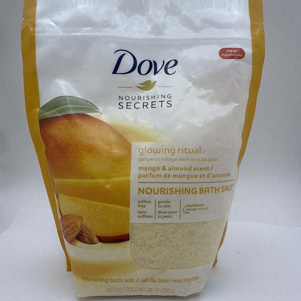Dove Nourishing Secrets Glowing Ritual Mango & Almond Scent Bath Salt 28 Oz Rare